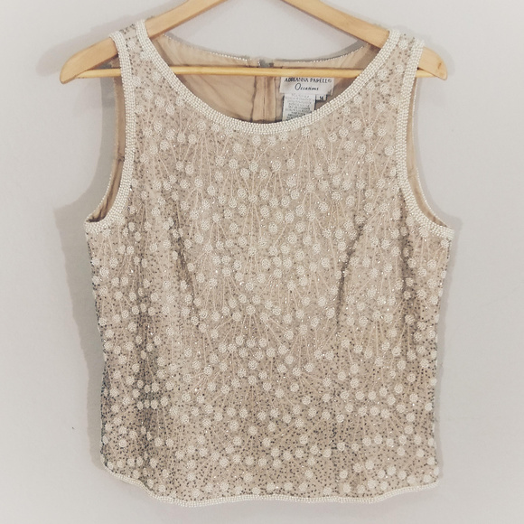 Adrianna Papell Tops - Adrianna Papell Fully Beaded Tank